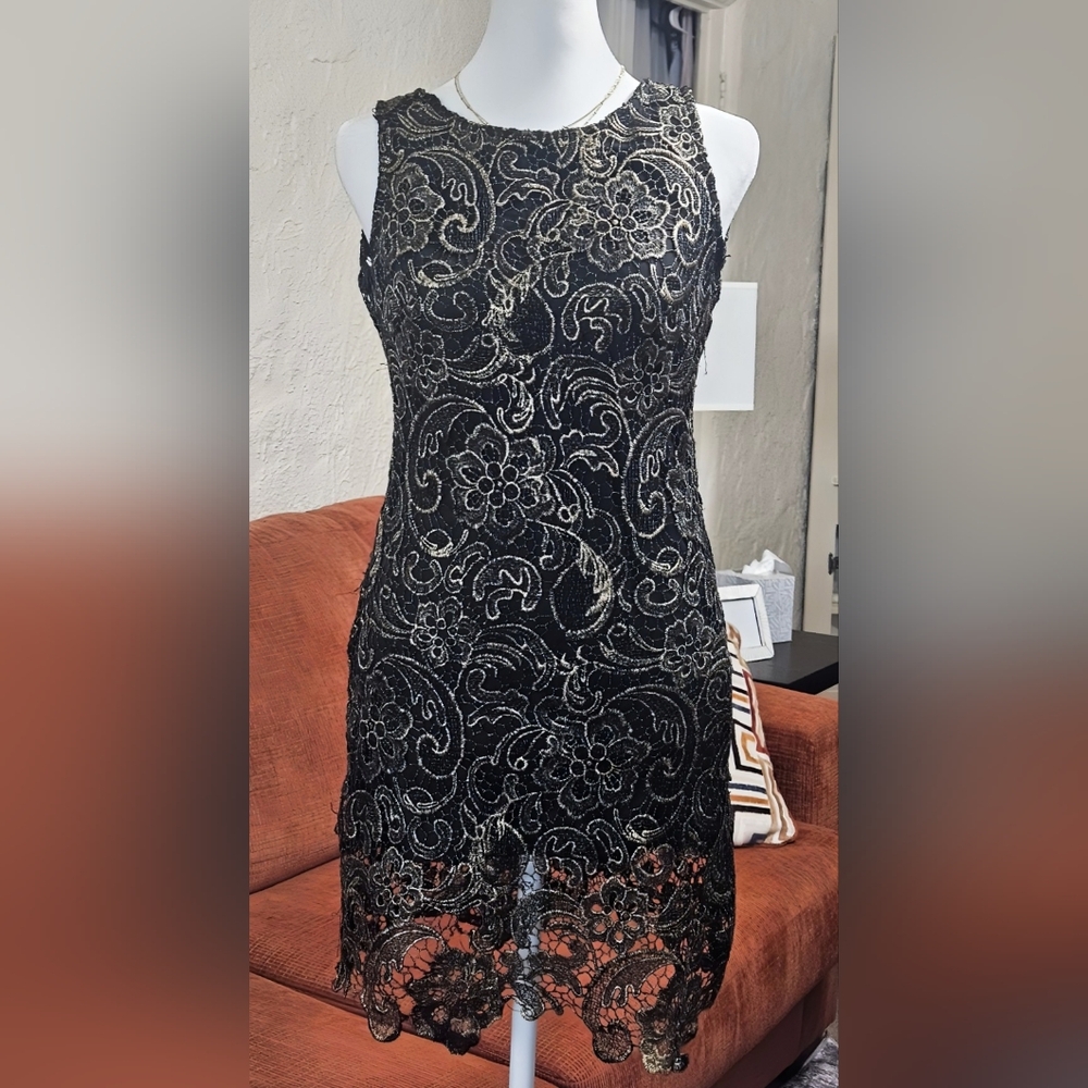 Love Culture Black and Silver Midi Dress